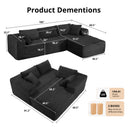 COMHOMA Modular Sectional Couch with L/R-Shape Chaise, Corduroy Upholstery & No Assembly Required B10