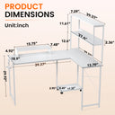 COMHOMA 53" Reversible L-Shaped Gaming Desk with LED Lights, Power Outlets Computer Desk with Hooks and Cup Holder, DL009