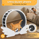 LUCKLIFE® 40" Metal Large Cat Exercise Wheel with Detachable Carpet & Teaser/Stickers, PET-CEW