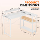 COMHOMA® Reversible Office Gaming Desk with RGB LED Lighting, Hooks and Cup Holder DL007/DL008/DL009