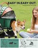 COMHOMA 3-in-1 Foldable Pet Stroller for Small Dogs & Cats Up to 45 lbs with Storage Basket and Cup Holder, PET-CART01