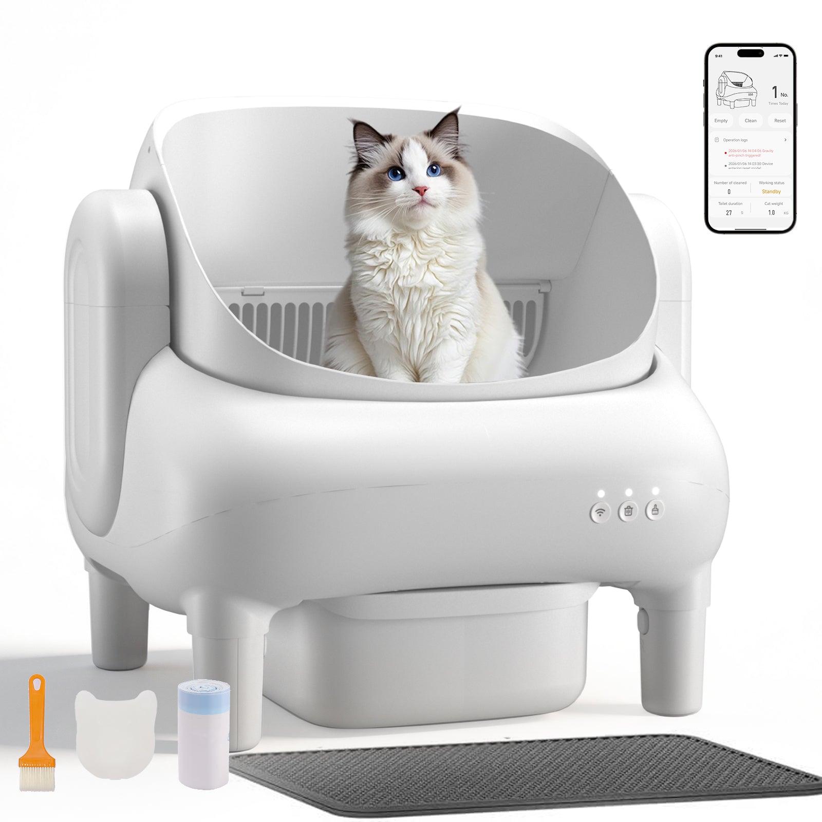 COMHOMA® Self Cleaning | Open Top Cat Automatic Litter Box, APP Control and Weight Monitoring