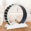 LUCKLIFE® 40" Metal Large Cat Exercise Wheel with Detachable Carpet & Teaser/Stickers, PET-CEW