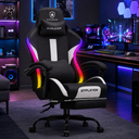 GTPLAYER Fabric Gaming Chair with Footrest, LED Lights, Comfy Chair - AMZ