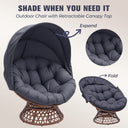 COMHOMA Oversized Papasan Chair with Sun Shade OT-CH01