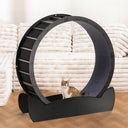 LUCKLIFE® 40" Metal Large Cat Exercise Wheel with Detachable Carpet & Teaser/Stickers, PET-CEW