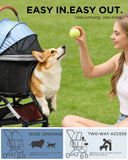COMHOMA 3-in-1 Foldable Pet Stroller for Small Dogs & Cats Up to 45 lbs with Storage Basket and Cup Holder, PET-CART01