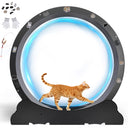 COMHOMA 40" Metal Cat Wheels for Indoor Cats Treadmill with Detachable Carpet & Teaser/Stickers, CEW06/CEW07
