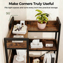 COMHOMA 5-Tier/6-Tier Corner Bookshelf, L-Shaped Metal Frame Shelf with Tall 14" Shelves HBOK1