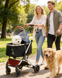 COMHOMA 3-in-1 Foldable Pet Stroller for Small Dogs & Cats Up to 45 lbs with Storage Basket and Cup Holder, PET-CART01