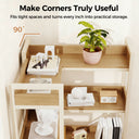 COMHOMA 5-Tier/6-Tier Corner Bookshelf, L-Shaped Metal Frame Shelf with Tall 14" Shelves HBOK1
