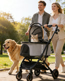 COMHOMA 3-in-1 Foldable Pet Stroller for Small Dogs & Cats Up to 45 lbs with Storage Basket and Cup Holder, PET-CART01