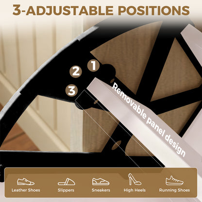 Shoe Storage Cabinet with 2 Flip Drawers & Charging Station