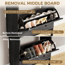 Shoe Storage Cabinet with 2 Flip Drawers & Charging Station