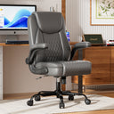 Cloudrest Pro Rocking Leather Office Chair with Back Support and Adjustable Armrests, for Short People Use CH228