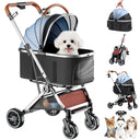 COMHOMA 3-in-1 Foldable Pet Stroller for Small Dogs & Cats Up to 45 lbs with Storage Basket and Cup Holder, PET-CART01