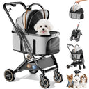 COMHOMA 3-in-1 Foldable Pet Stroller for Small Dogs & Cats Up to 45 lbs with Storage Basket and Cup Holder, PET-CART01