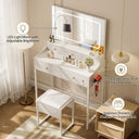 COMHOMA® 27" Makeup Vanity Desk Set with 3-Color LED Mirror, Charging Station & 5 Drawers B205