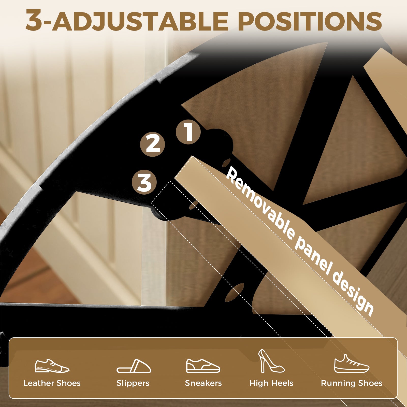 Shoe Storage Cabinet with 2 Flip Drawers & Charging Station