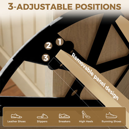 Shoe Storage Cabinet with 2 Flip Drawers & Charging Station