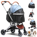 COMHOMA 3-in-1 Foldable Pet Stroller for Small Dogs & Cats Up to 45 lbs with Storage Basket and Cup Holder, PET-CART01