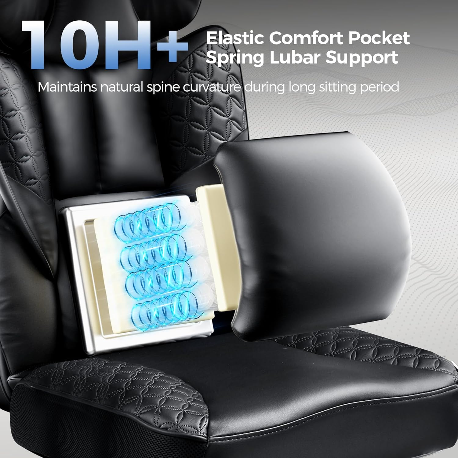 COMHOMA Upgraded Big and Tall Office Chair 400LBS with Pillow, Adjustable Armrest CH510