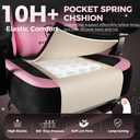 COMHOMA Pink Cute Office Gaming Chair with Cat Ears, Velvet Fabric 350LBS GTP610