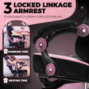 COMHOMA Pink Cute Office Gaming Chair with Cat Ears, Velvet Fabric 350LBS GTP610