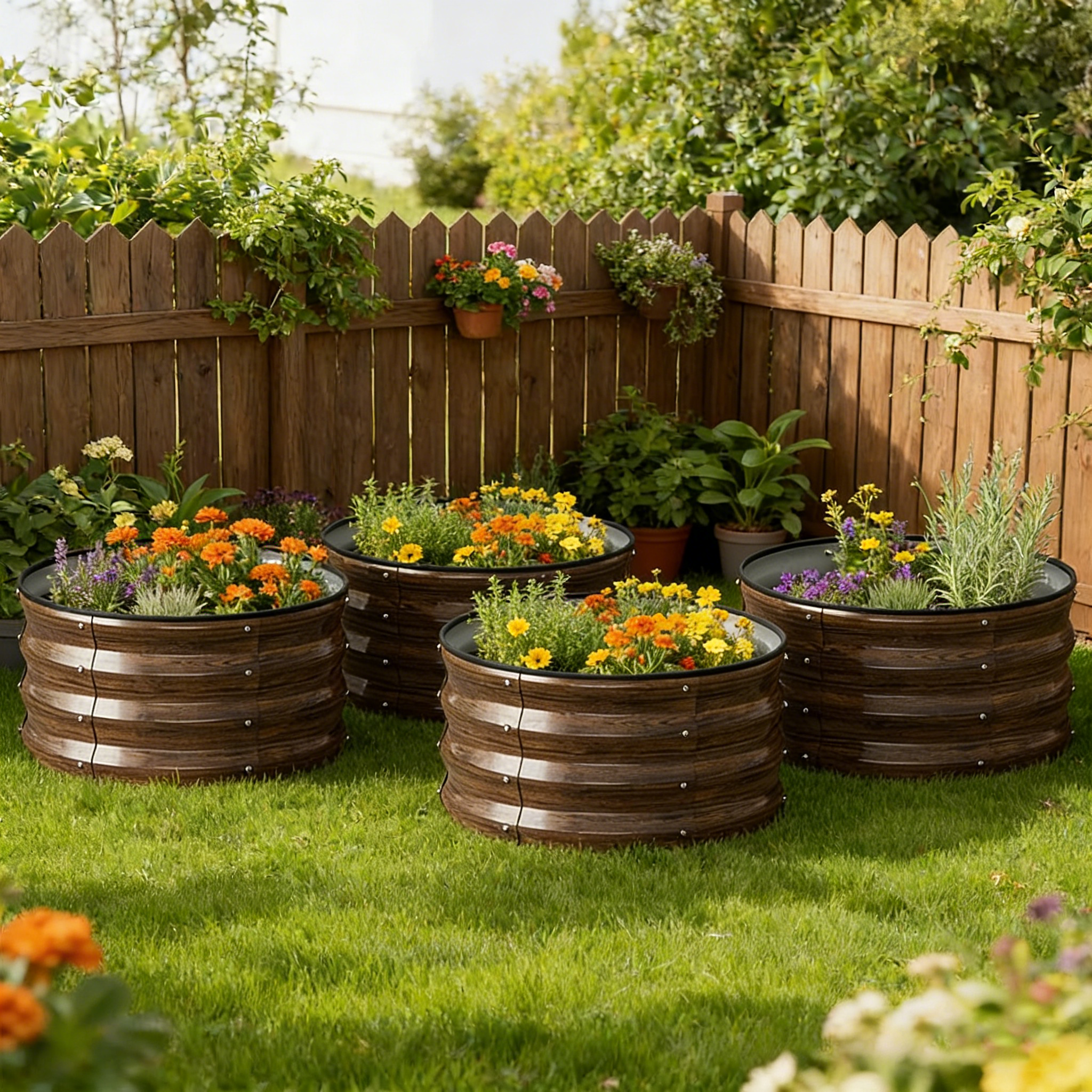 Metal Raised Garden Bed with Gloves Tools OT-GD02