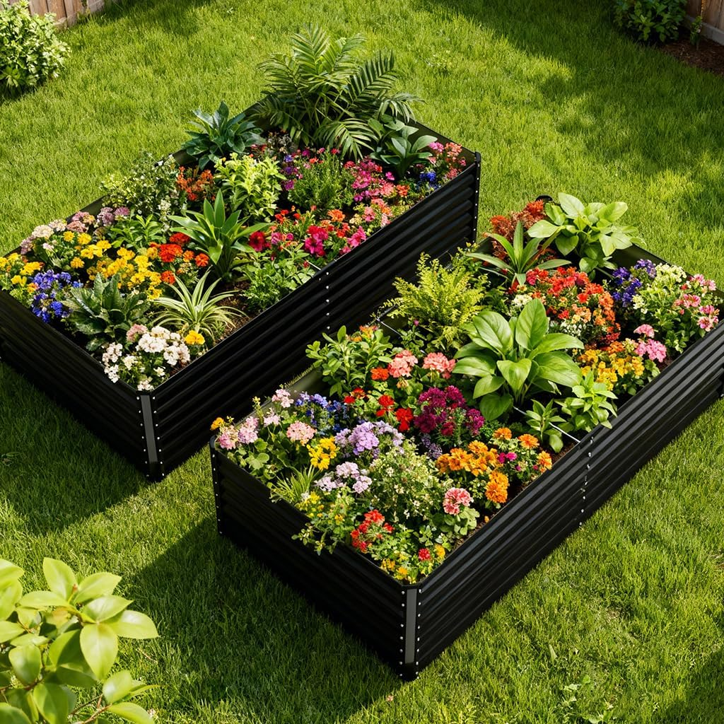 Metal Raised Garden Bed with Gloves Tools OT-GD02