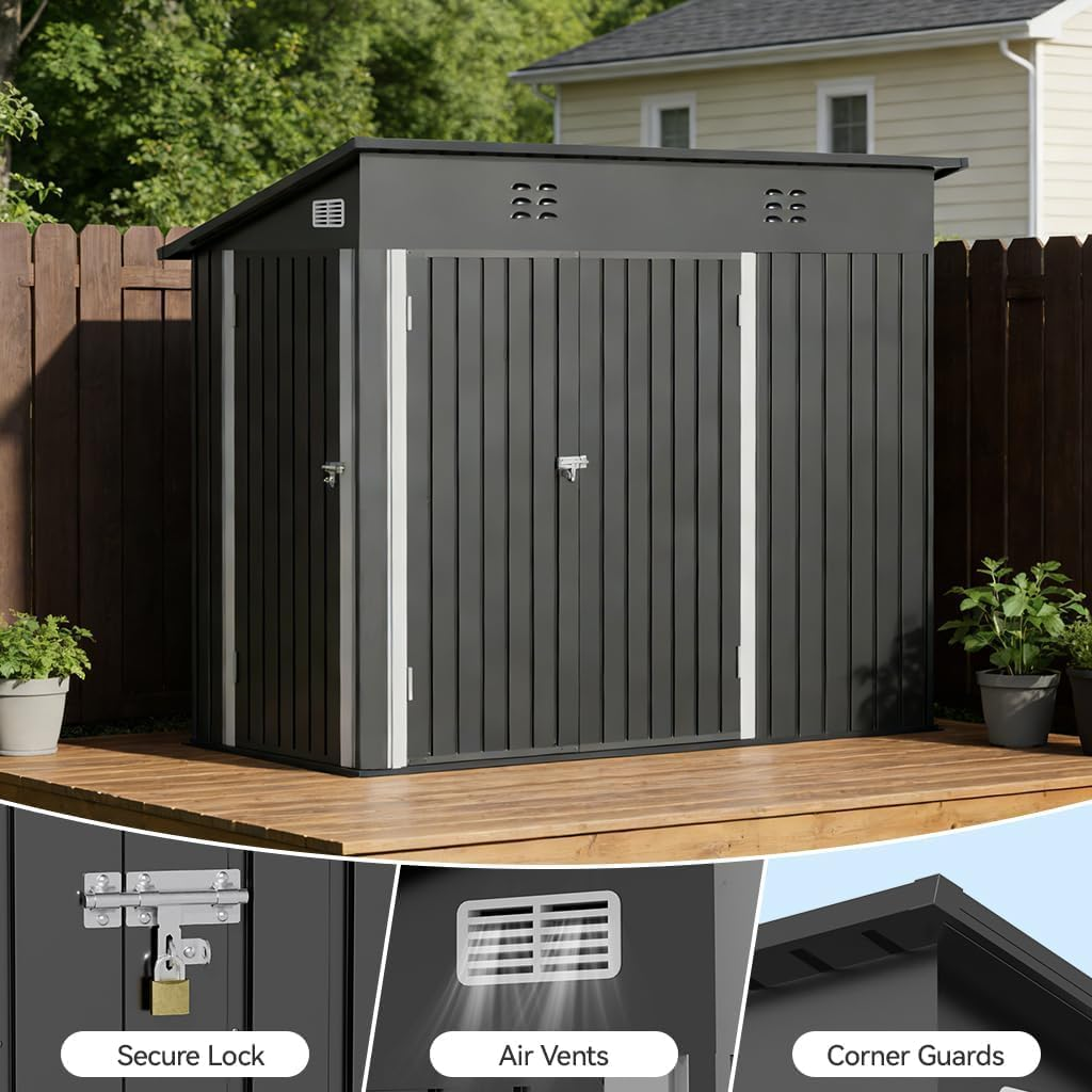 COMHOMA Outdoor Metal Storage Tool Shed B106