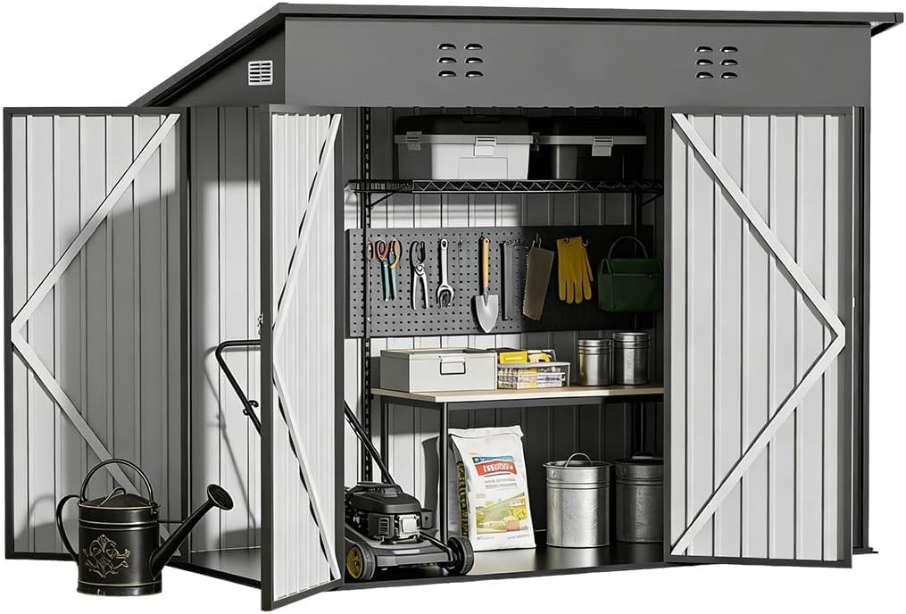 COMHOMA Outdoor Metal Storage Tool Shed B106
