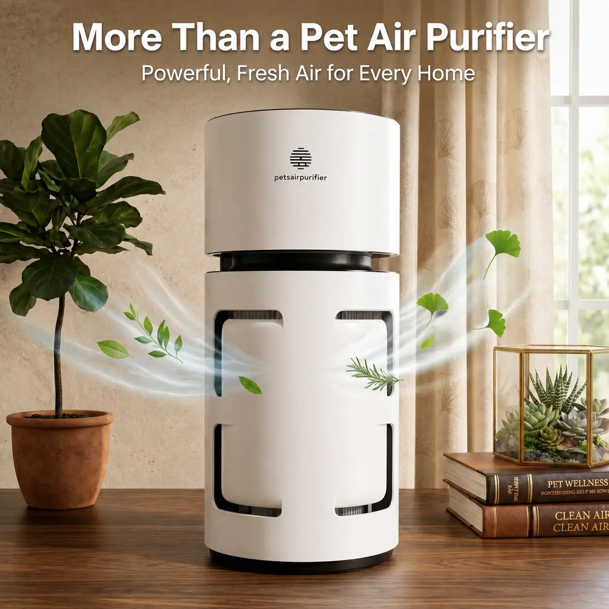 2-in-1 Pet Air Purifier for 1076 Sq. Ft Large Rooms, H13 True HEPA Filter Removes 99.97% of Odors/Dander/Smoke, Bonus Cat Scratcher Cover DX-APUR1