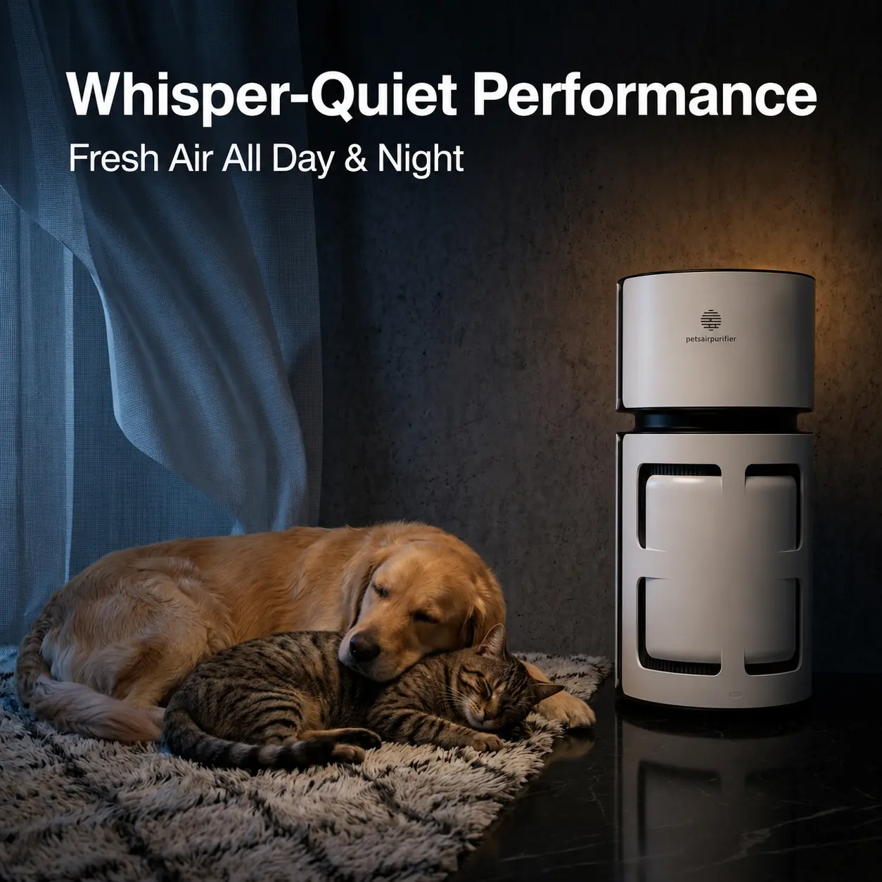 2-in-1 Pet Air Purifier for 1076 Sq. Ft Large Rooms, H13 True HEPA Filter Removes 99.97% of Odors/Dander/Smoke, Bonus Cat Scratcher Cover DX-APUR1