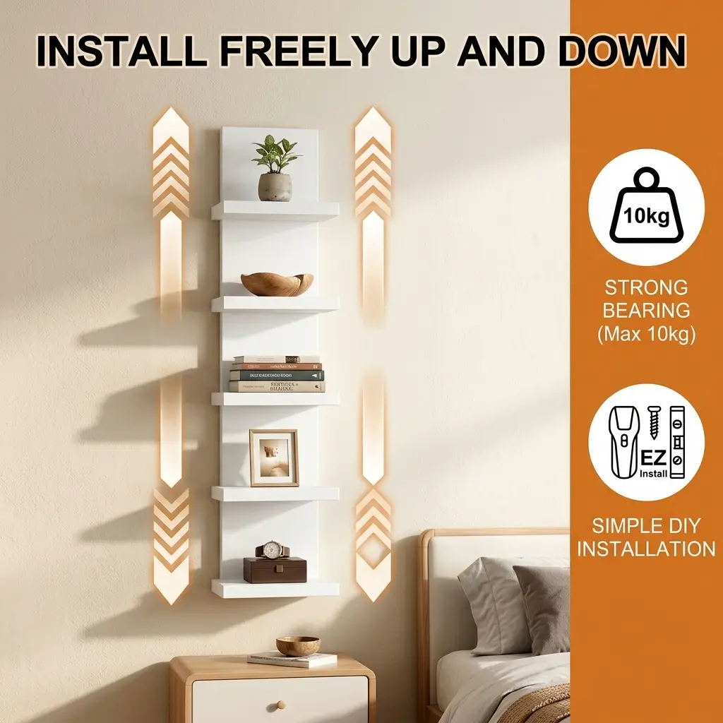 COMHOMA 5 Tier Wall Shelf Unit DX-QC046