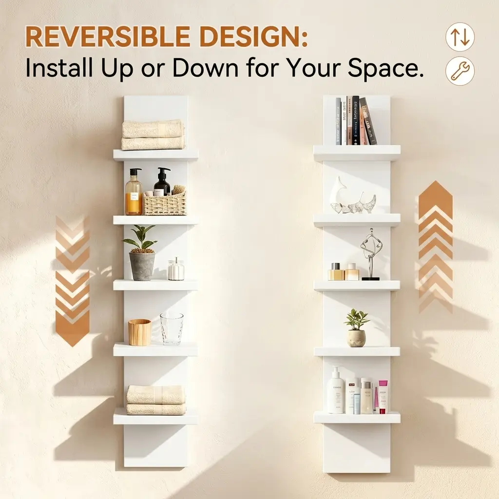 COMHOMA 5 Tier Wall Shelf Unit DX-QC046