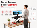 COMHOMA® Standing Desk Converter, Electric Height Adjustable Dual Monitor Stand and Laptop Workstation 36" Wide, USB 3.0 Ports, Includes Mouse Pad for Home Office DX-QC049