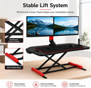 COMHOMA® Standing Desk Converter, Electric Height Adjustable Dual Monitor Stand and Laptop Workstation 36" Wide, USB 3.0 Ports, Includes Mouse Pad for Home Office DX-QC049