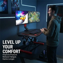 COMHOMA® Standing Desk Converter, Electric Height Adjustable Dual Monitor Stand and Laptop Workstation 36" Wide, USB 3.0 Ports, Includes Mouse Pad for Home Office DX-QC049