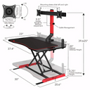 COMHOMA® Standing Desk Converter, Electric Height Adjustable Dual Monitor Stand and Laptop Workstation 36" Wide, USB 3.0 Ports, Includes Mouse Pad for Home Office DX-QC049
