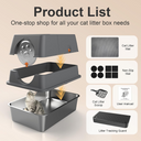 COMHOMA® XL Extra Large Stainless Steel Litter Box with Enclosed Top Entry for Big Cats DX-QC-CLB