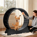 LUCKLIFE® 40" Metal Large Cat Exercise Wheel with Detachable Carpet & Teaser/Stickers, PET-CEW