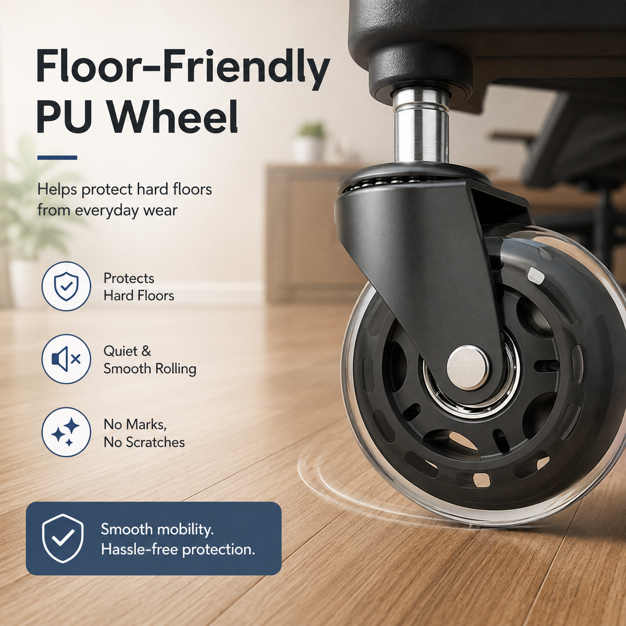 COMHOMA Office Chair Caster Wheels Replacement 3 Inch Roller Blade, Set of 5 Casters, CH512