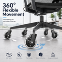 COMHOMA Office Chair Caster Wheels Replacement 3 Inch Roller Blade, Set of 5 Casters, CH512