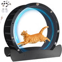 LUCKLIFE® 40" Metal Large Cat Exercise Wheel with Detachable Carpet & Teaser/Stickers, PET-CEW