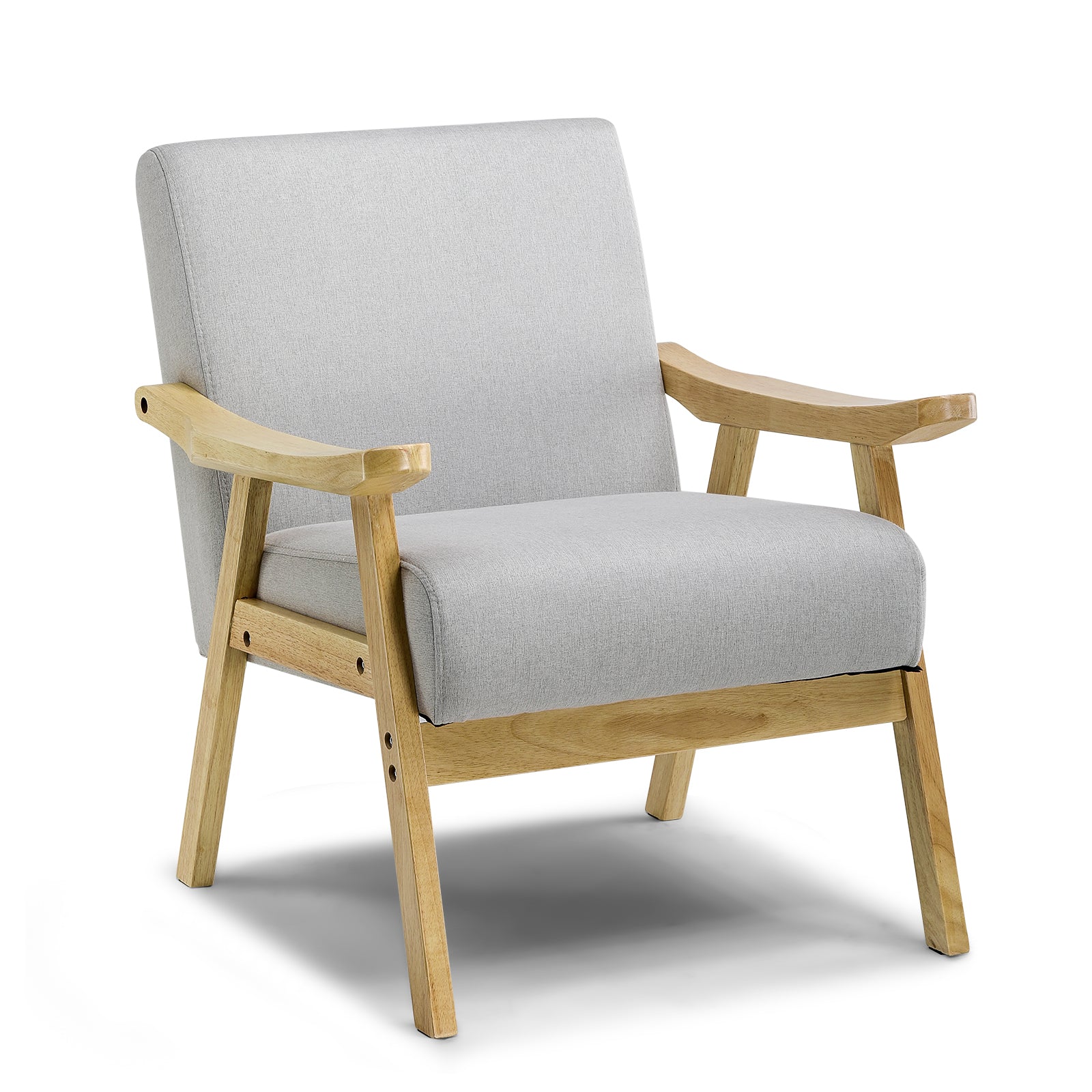 COMHOMA® Solid Nature Wood Mid Century Modern Accent Chair H004