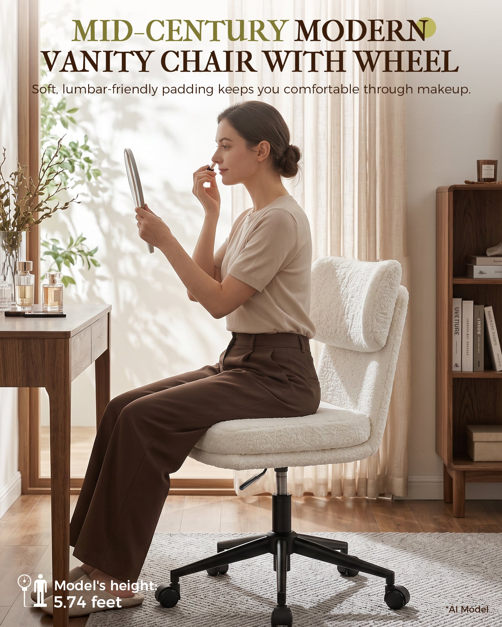 Mid Century Modern Office/Vanity/Dinning Chair CH400-Lucklife