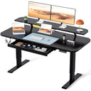 COMHOMA Electric Height Adjustable Desk with Drawers DTS118