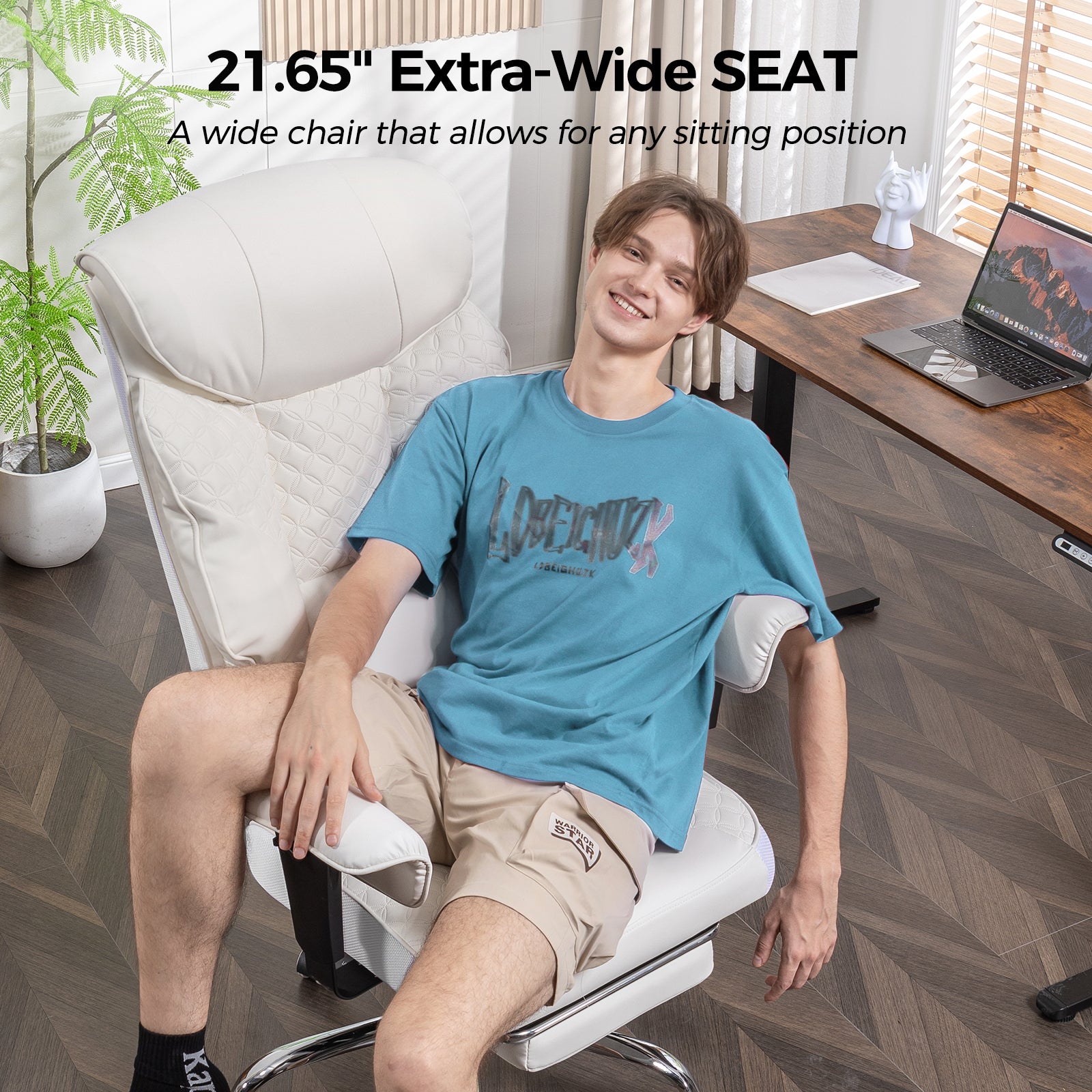 COMHOMA Big and Tall Office Chair 400lbs, 90°-150° Recline CH810