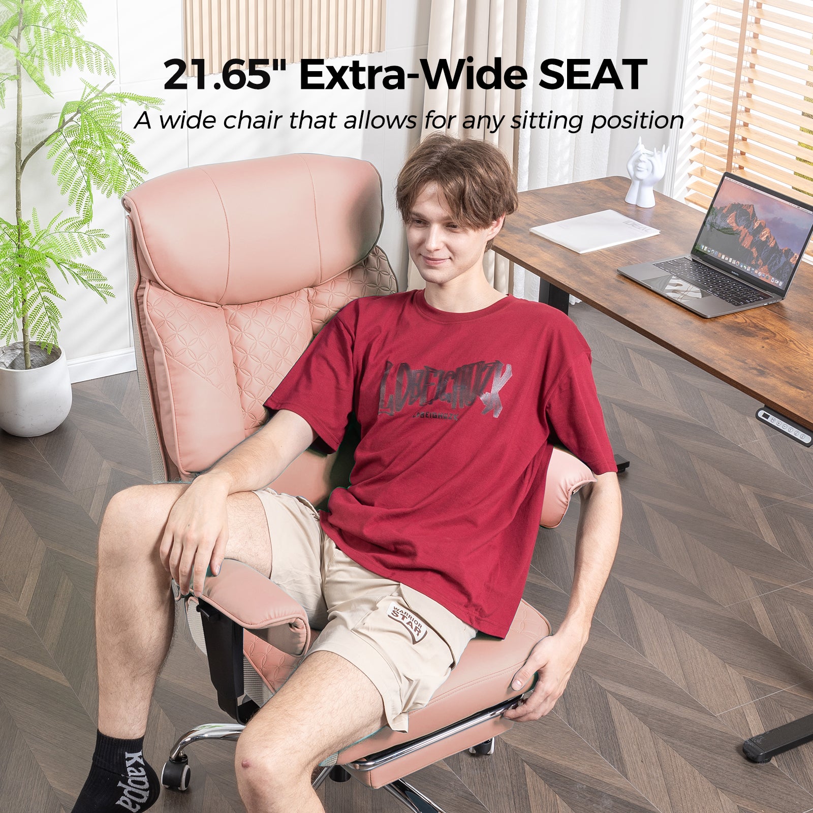 COMHOMA Big and Tall Office Chair 400lbs, 90°-150° Recline CH810